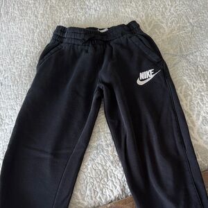 Nike Kids Black Sweatpants with White Logo